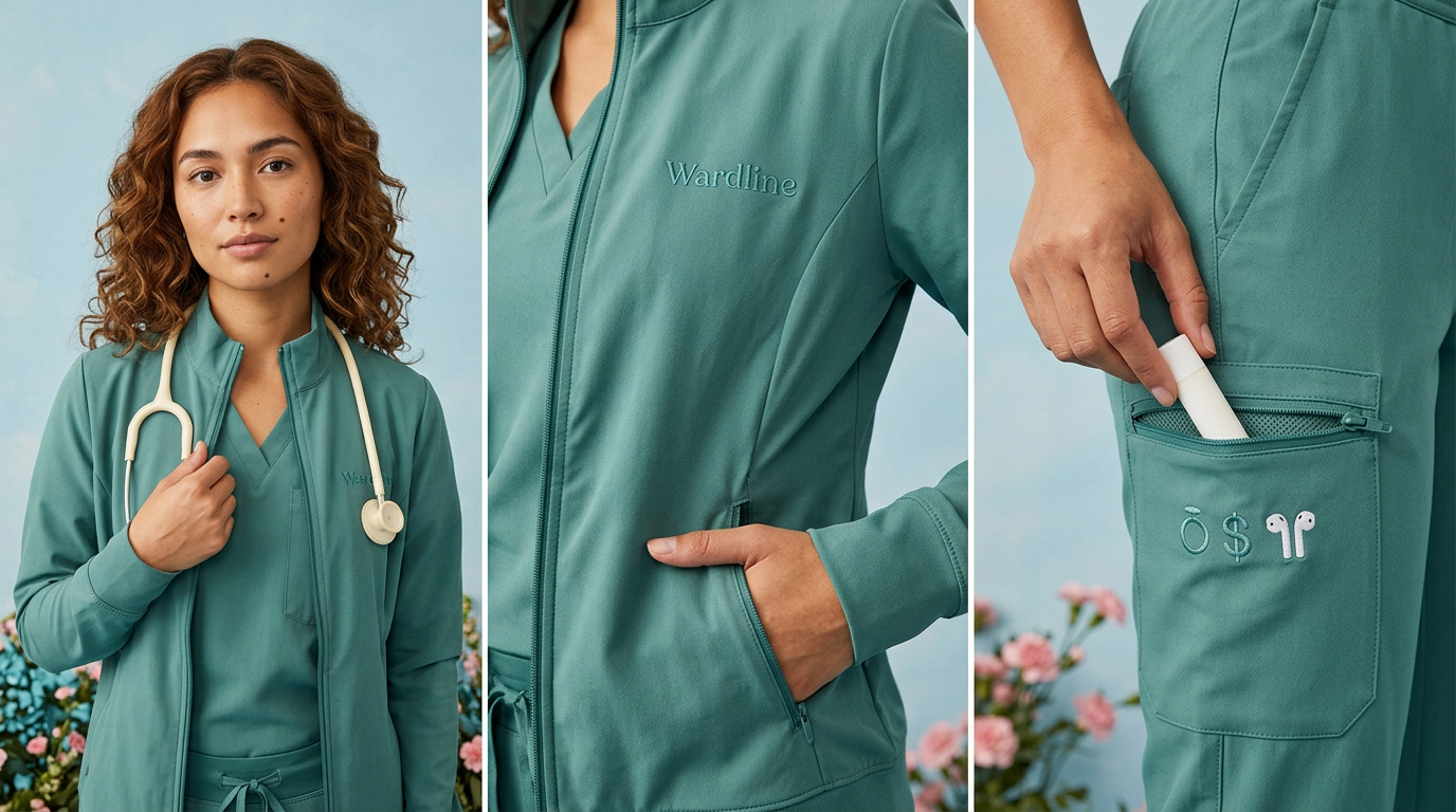 Students wearing Wardline scrubs